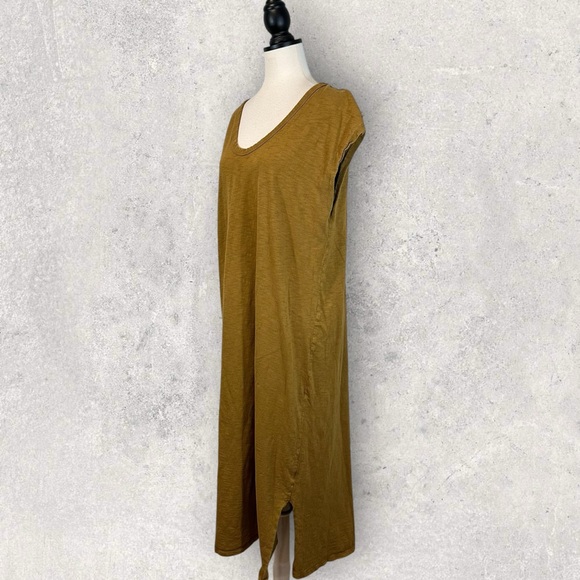 Universal Thread Brown Sleeveless Midi Dress V-Neck Side Slits Size XL - Picture 3 of 11
